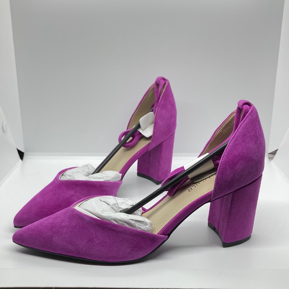 New Marc Fisher Cerana Suede Block Heel Pump- Medium Purple Size 7.5.